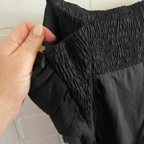 Vintage Y2K Babydoll Bustier Tank top Rosette Tie back Satin Polyamid Black 12 - Picture 12 of 14